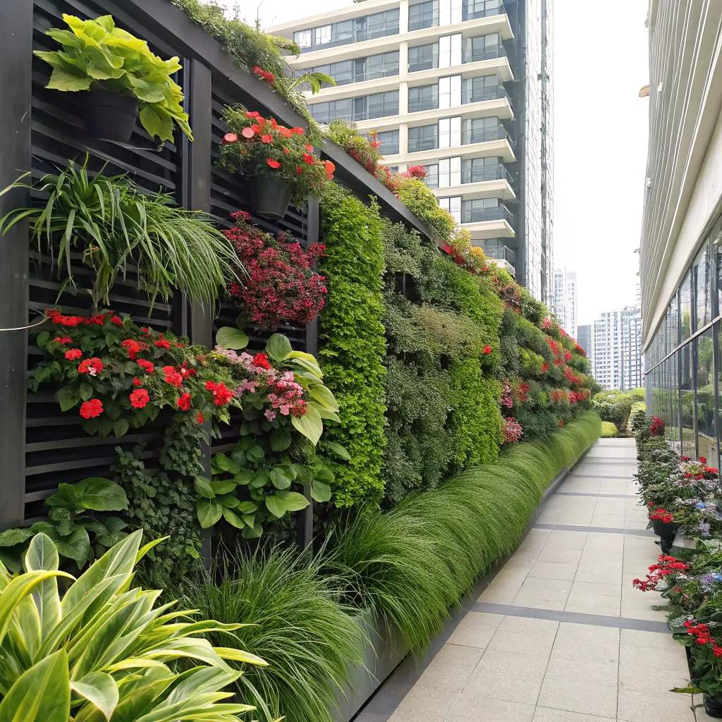 Vertical garden flourishing